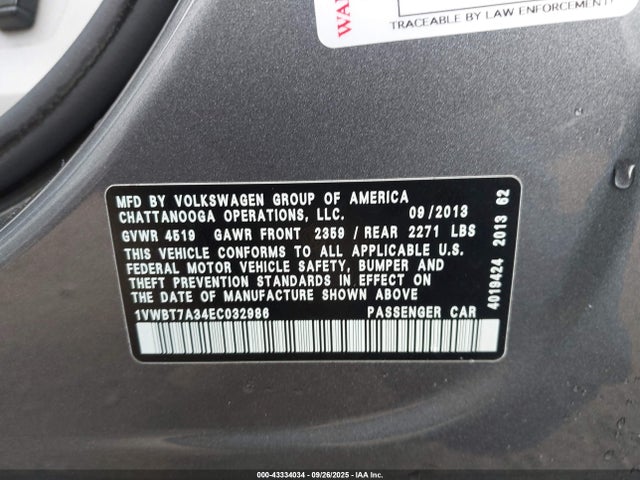 Volkswagen 2014 2014 1VWBT7A34EC032986 Image 9