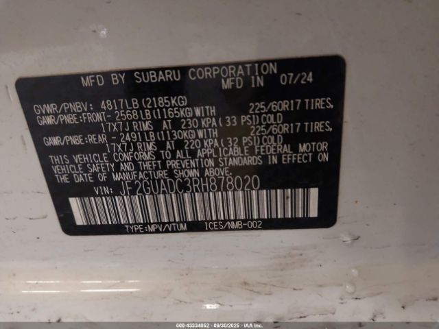 2024 SUBARU CROSSTREK JF2GUADC3RH878020 Photo 8
