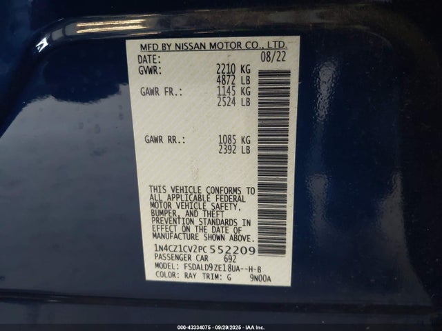 Nissan 2023 2023 1N4CZ1CV2PC552209 Image 9