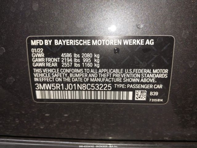 2022 BMW 330I 3MW5R1J01N8C53225 Photo 8
