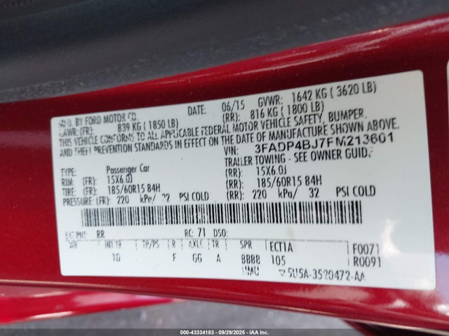 Ford 2015 2015 3FADP4BJ7FM213601 Image 9