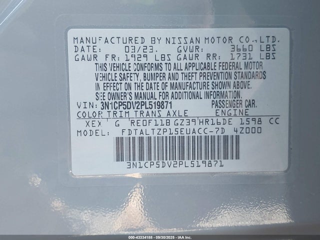 Nissan Kicks 2023 3N1CP5DV2PL519871 Image 9