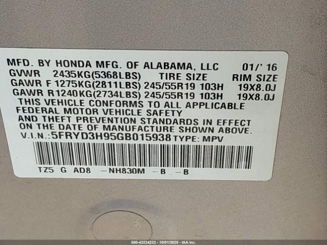 2016 ACURA MDX 5FRYD3H95GB015938 Photo 8