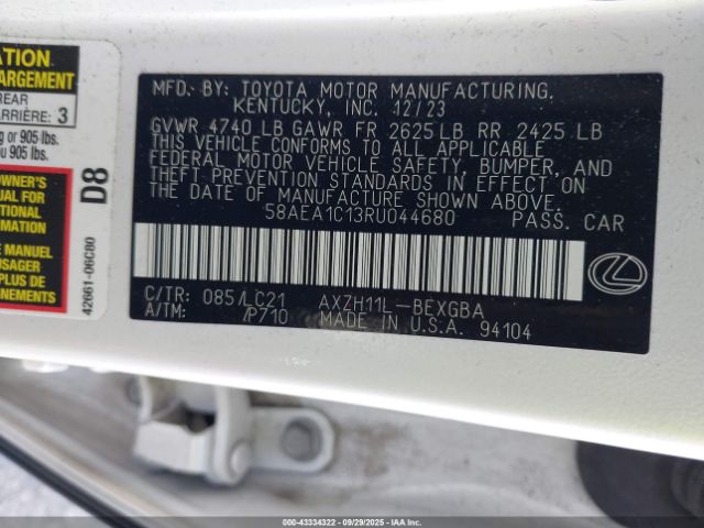 2024 LEXUS ES 300H 58AEA1C13RU044680 Photo 8