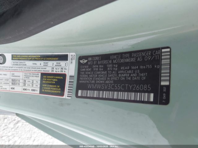 2012 MINI COOPER S WMWSV3C55CTY26085 Photo 8