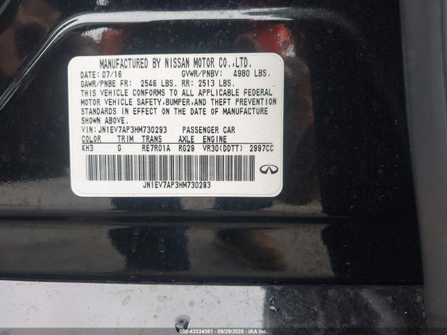 JN1EV7AP3HM730293 Infiniti Q50