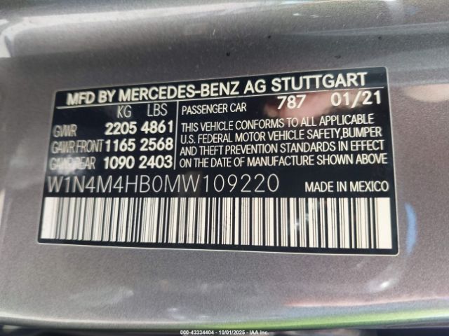2021 MERCEDES-BENZ GLB 250 W1N4M4HB0MW109220 Photo 8