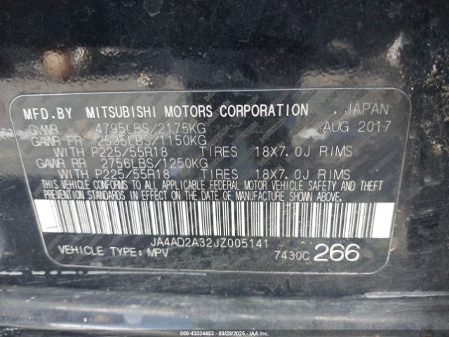 2018 MITSUBISHI OUTLANDER JA4AD2A32JZ005141 Photo 8