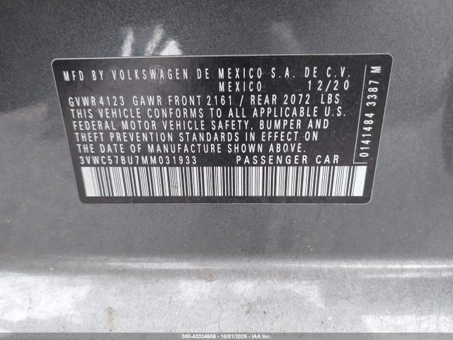 Volkswagen tsi 2021 3VWC57BU7MM031933 Image 9