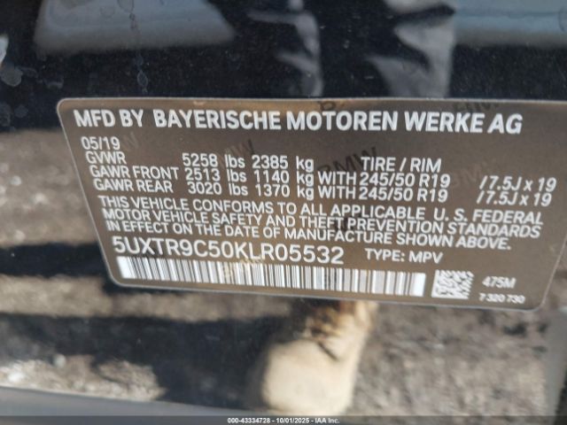 2019 BMW X3 5UXTR9C50KLR05532 Photo 8