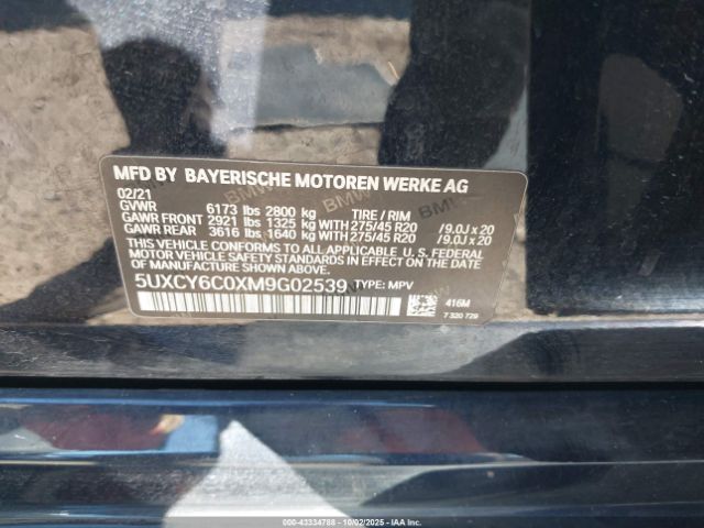 2021 BMW X6 5UXCY6C0XM9G02539 Photo 8