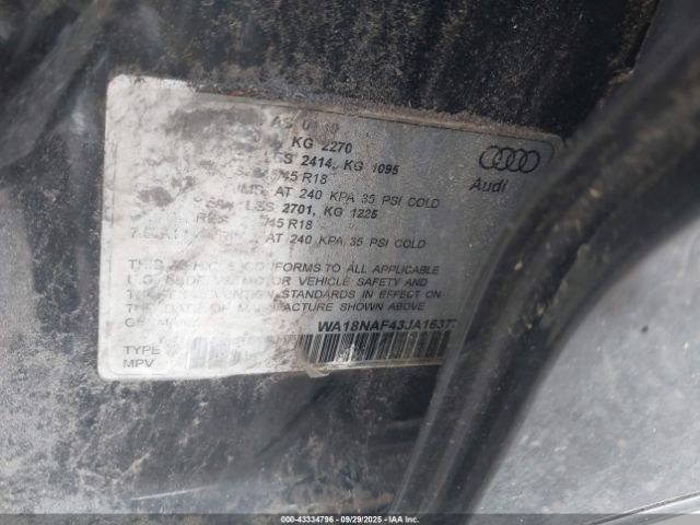 2018 AUDI A4 ALLROAD WA18NAF43JA163770 Photo 8