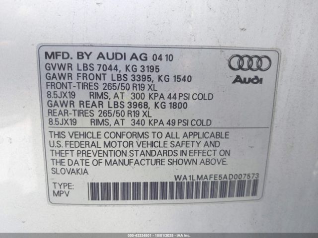 2010 AUDI Q7 WA1LMAFE5AD007573 Photo 8