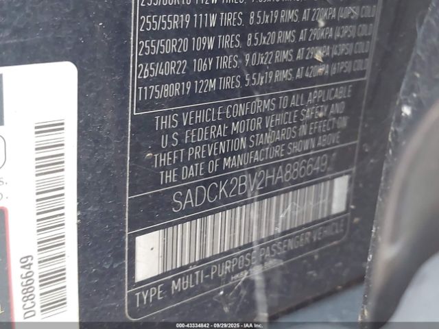 2017 JAGUAR F-PACE SADCK2BV2HA886649 Photo 8