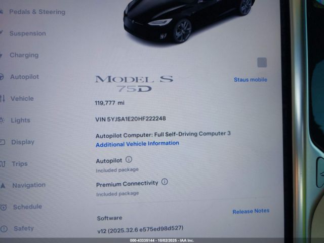 2017 TESLA MODEL S 5YJSA1E20HF222248 Photo 6