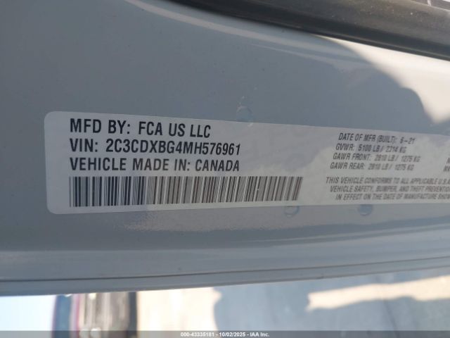 2021 DODGE CHARGER 2C3CDXBG4MH576961 Photo 8