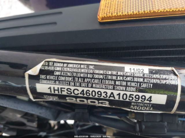 2003 HONDA VTX1800 1HFSC46093A105994 Photo 9