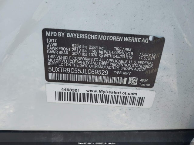 2018 BMW X3 5UXTR9C55JLC69529 Photo 8