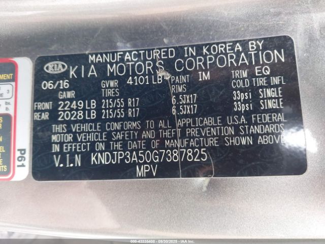 2016 KIA SOUL KNDJP3A50G7387825 Photo 8
