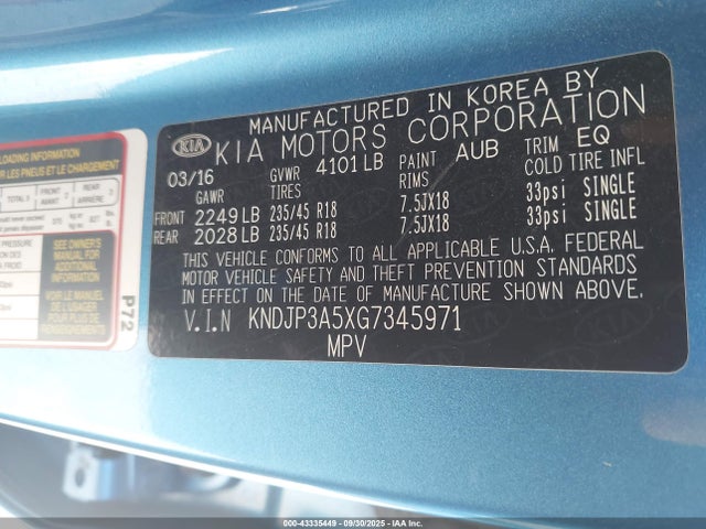KIA dohc gdi nu 2016 KNDJP3A5XG7345971 Image 9