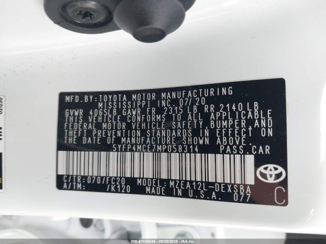 Toyota m20-fks 2021 5YFP4MCE7MP058314 Image 9
