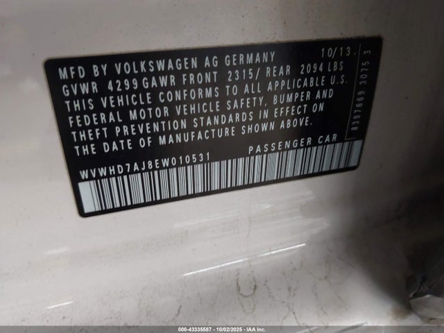 Volkswagen GTI 2014 WVWHD7AJ8EW010531 Image 9