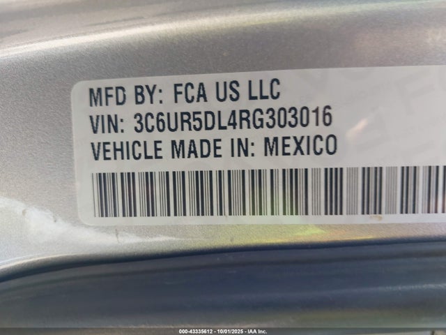 3C6UR5DL4RG303016 RAM 2500