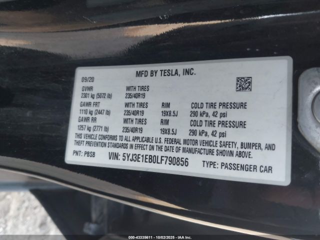 2020 TESLA MODEL 3 5YJ3E1EB0LF790856 Photo 8