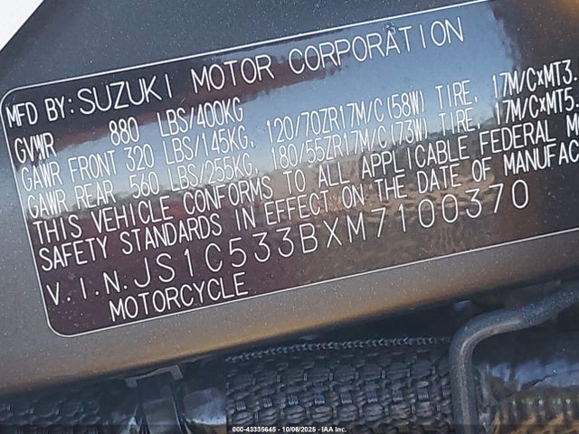 JS1C533BXM7100370 Suzuki R749-