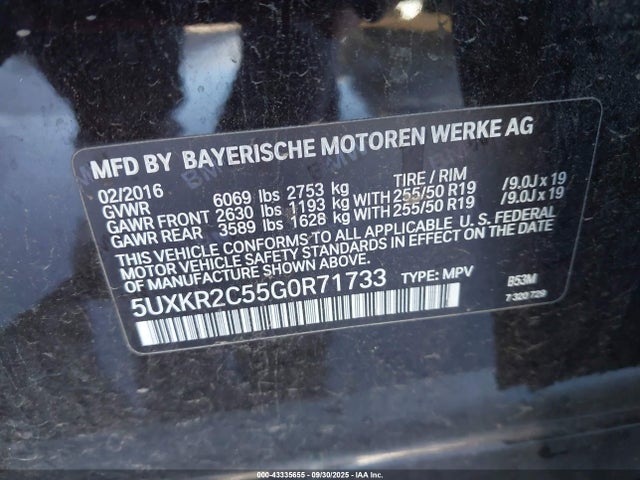 BMW X5 2016 5UXKR2C55G0R71733 Image 9