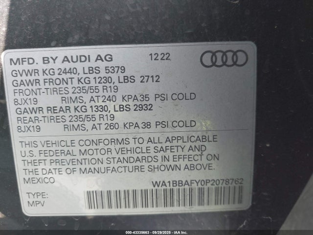 2023 AUDI Q5 WA1BBAFY0P2078762 Photo 8