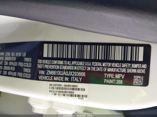 2018 MASERATI LEVANTE ZN661XUA0JX293666 Photo 8