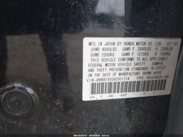 2008 ACURA RL JH4KB16558C001214 Photo 8
