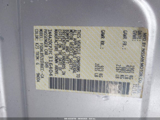 Nissan Leaf 2015 1N4AZ0CP2FC316404 Image 9