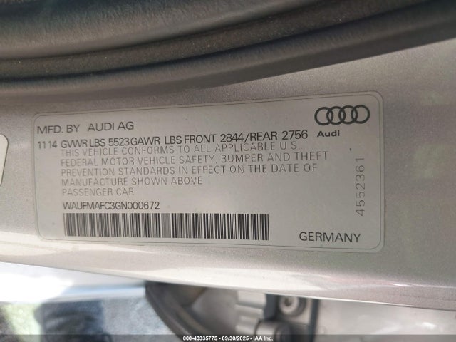 2016 AUDI A6 WAUFMAFC3GN000672 Photo 8