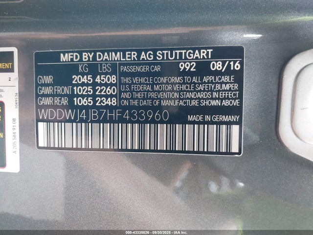 Mercedes-Benz m274 2017 WDDWJ4JB7HF433960 Image 9