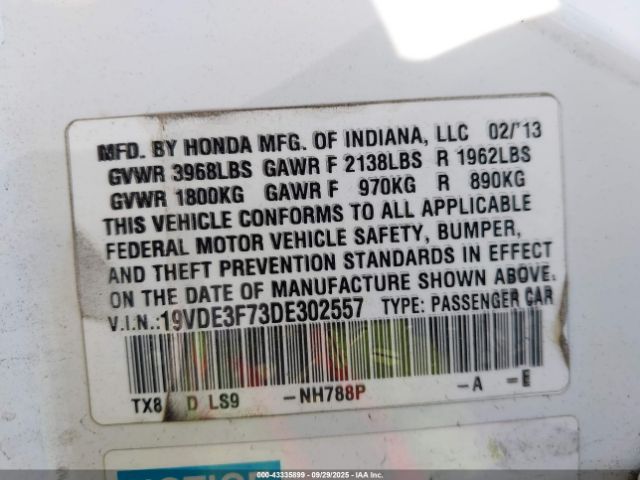 2013 ACURA ILX HYBRID 19VDE3F73DE302557 Photo 8