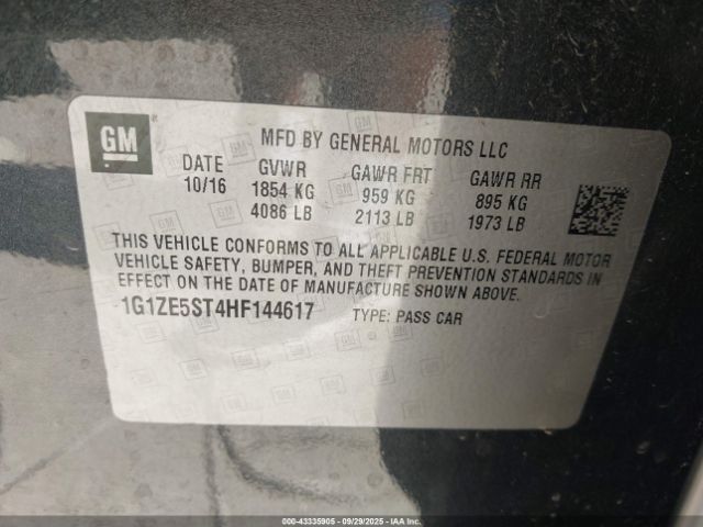 2017 CHEVROLET MALIBU 1G1ZE5ST4HF144617 Photo 8