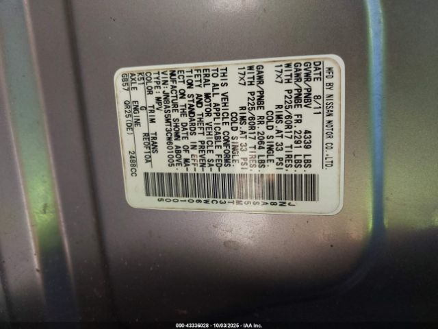 2012 NISSAN ROGUE JN8AS5MT3CW601005 Photo 8