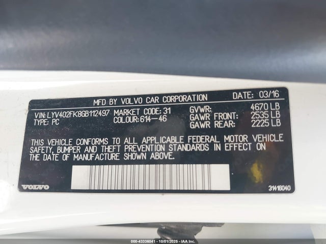 2016 VOLVO S60 INSCRIPTION LYV402FK8GB112497 Photo 8