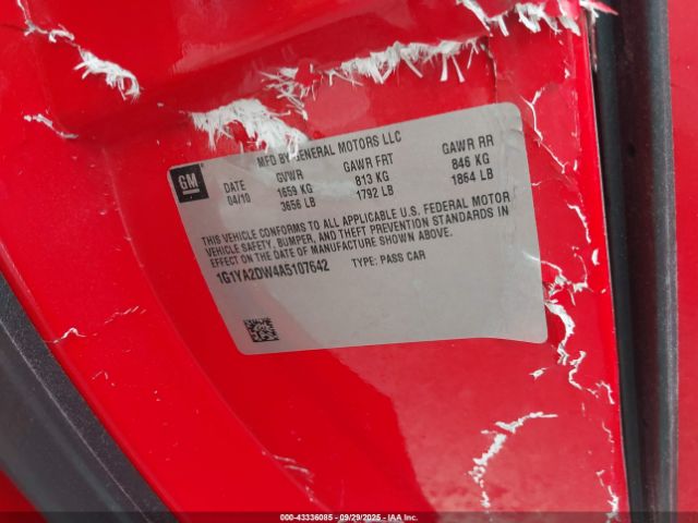 2010 CHEVROLET CORVETTE 1G1YA2DW4A5107642 Photo 8