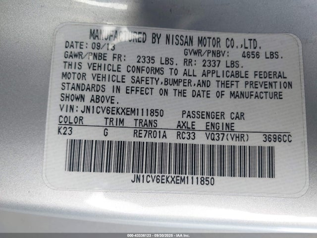 JN1CV6EKXEM111850 Infiniti 2014