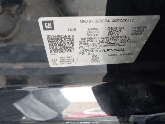 2020 CADILLAC ESCALADE ESV 1GYS4JKJ4LR189321 Photo 8