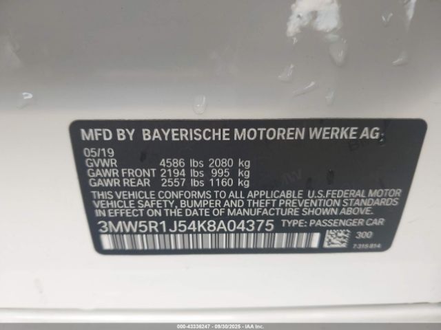 2019 BMW 330I 3MW5R1J54K8A04375 Photo 8