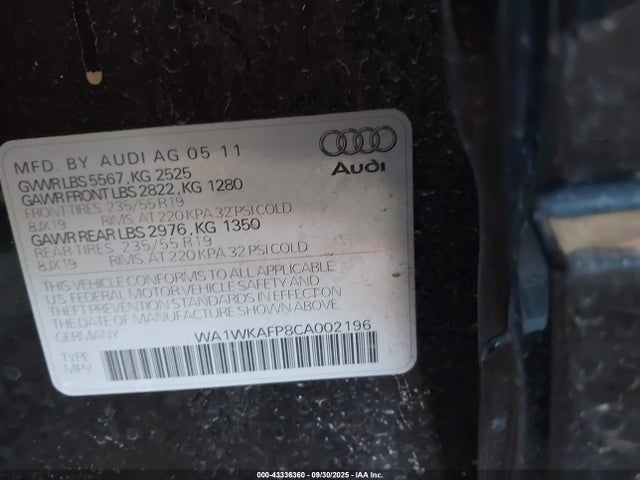 2012 AUDI Q5 WA1WKAFP8CA002196 Photo 8