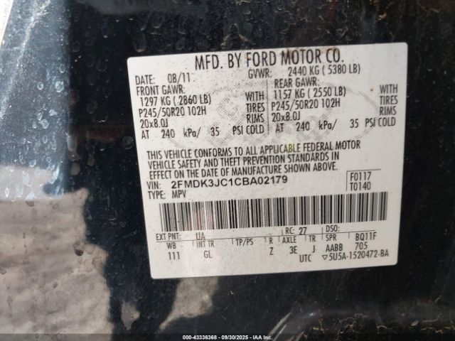 2012 FORD EDGE 2FMDK3JC1CBA02179 Photo 8