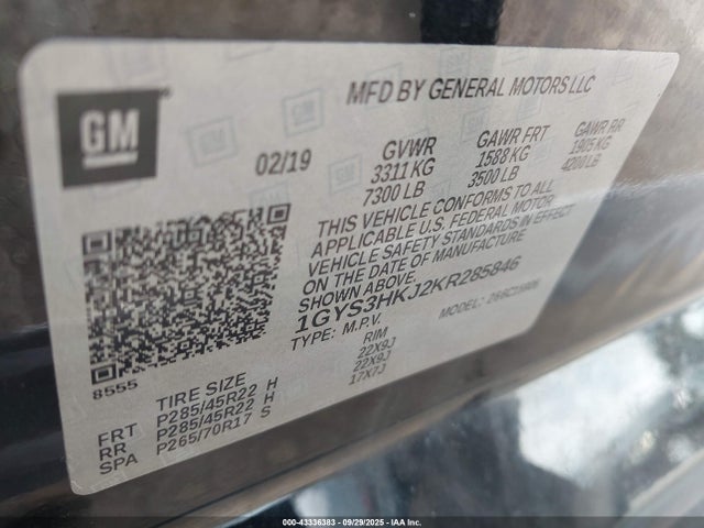 2019 CADILLAC ESCALADE ESV 1GYS3HKJ2KR285846 Photo 8