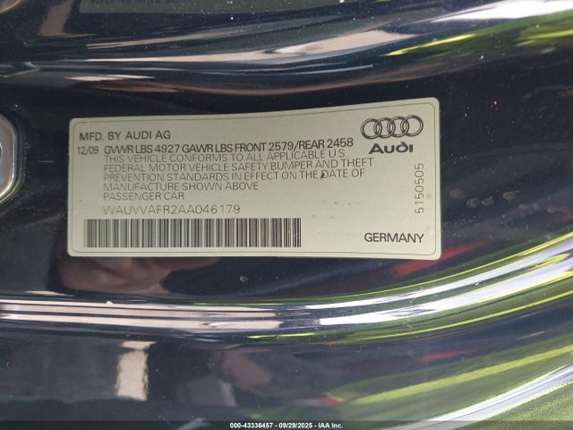 2010 AUDI S5 WAUVVAFR2AA046179 Photo 8