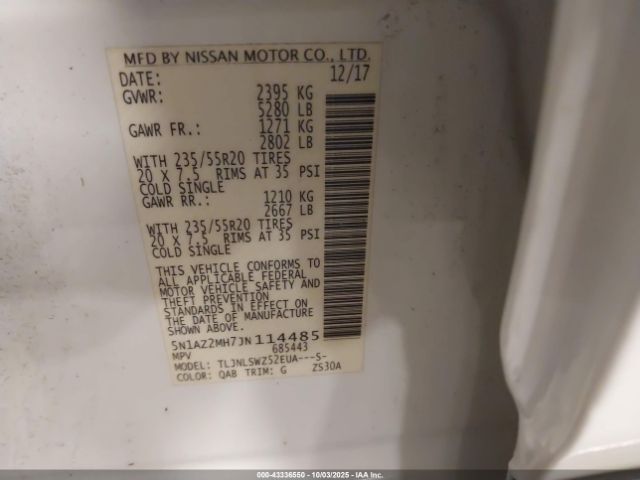 2018 NISSAN MURANO 5N1AZ2MH7JN114485 Photo 8