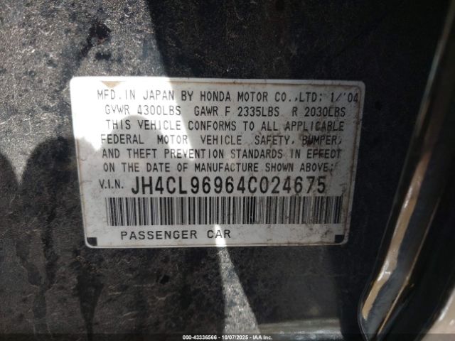 2004 ACURA TSX JH4CL96964C024675 Photo 8